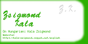zsigmond kala business card